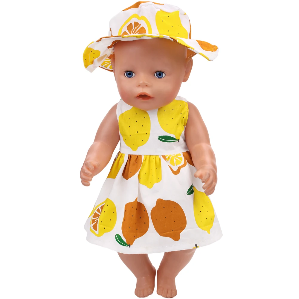 43cm doll girl simple dress doll daily wear dress simple and refreshing style with same color hat doll wardrobe clothing accesso thumbnail 5