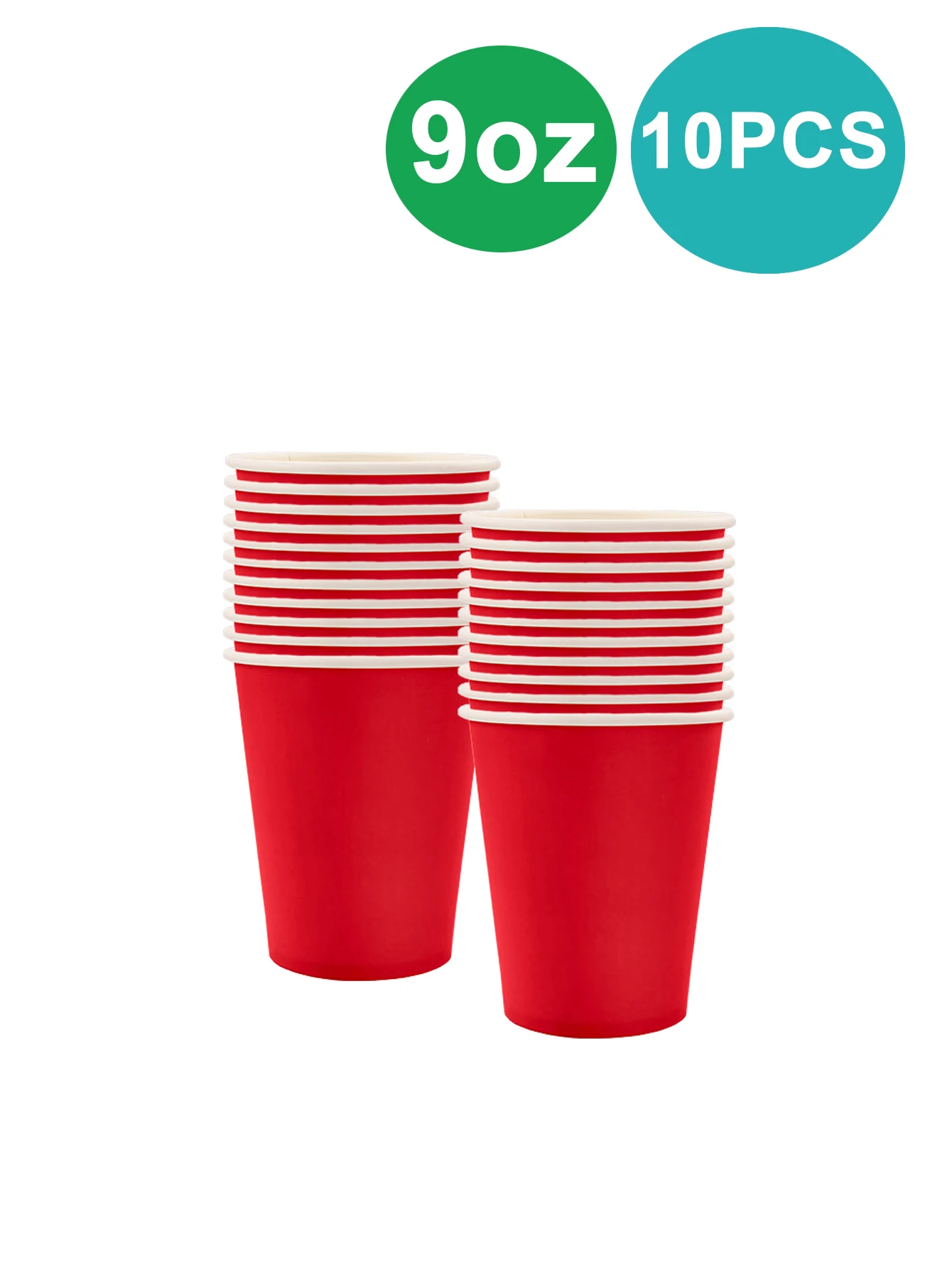red disposable tableware set, 7/9inch paper dish napkin 9oz paper cup, cutlery spoon, birthday party, holiday party supplies thumbnail 5