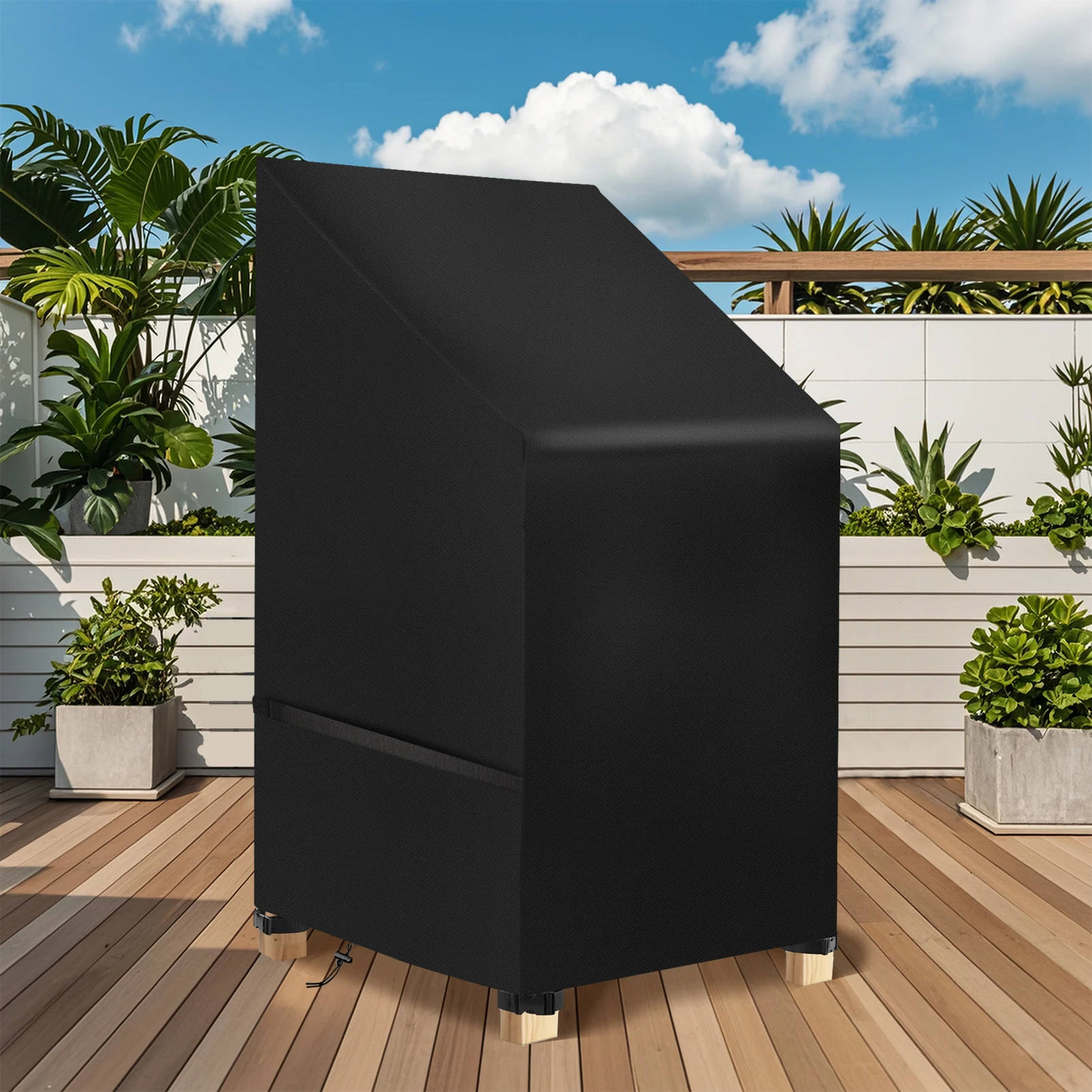 65x65x80x120cm Garden Stacking Chair Cover Waterproof 210D Oxford Garden Furniture Covers Stackable Outdoor Chairs Covers thumbnail 6