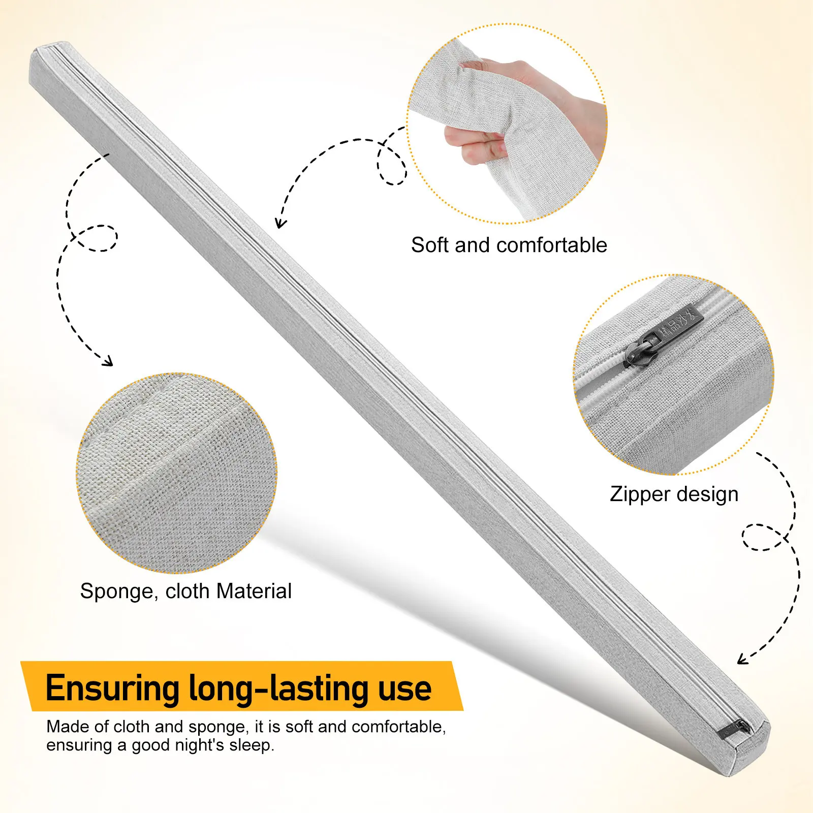 120x5x5cm Mattress Gap Filler Gap Between Mattress Bed Extender Headboard Pillow Closed Headboard And Wall Bed Cushion Sofa Pad thumbnail 4