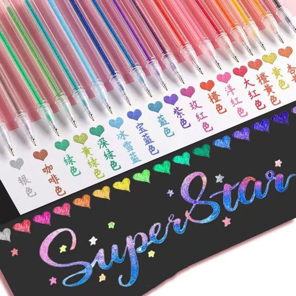 Glitter Pen Set Color Sparkling Gel Neutral Pen for Journaling and scrapbooking thumbnail 2