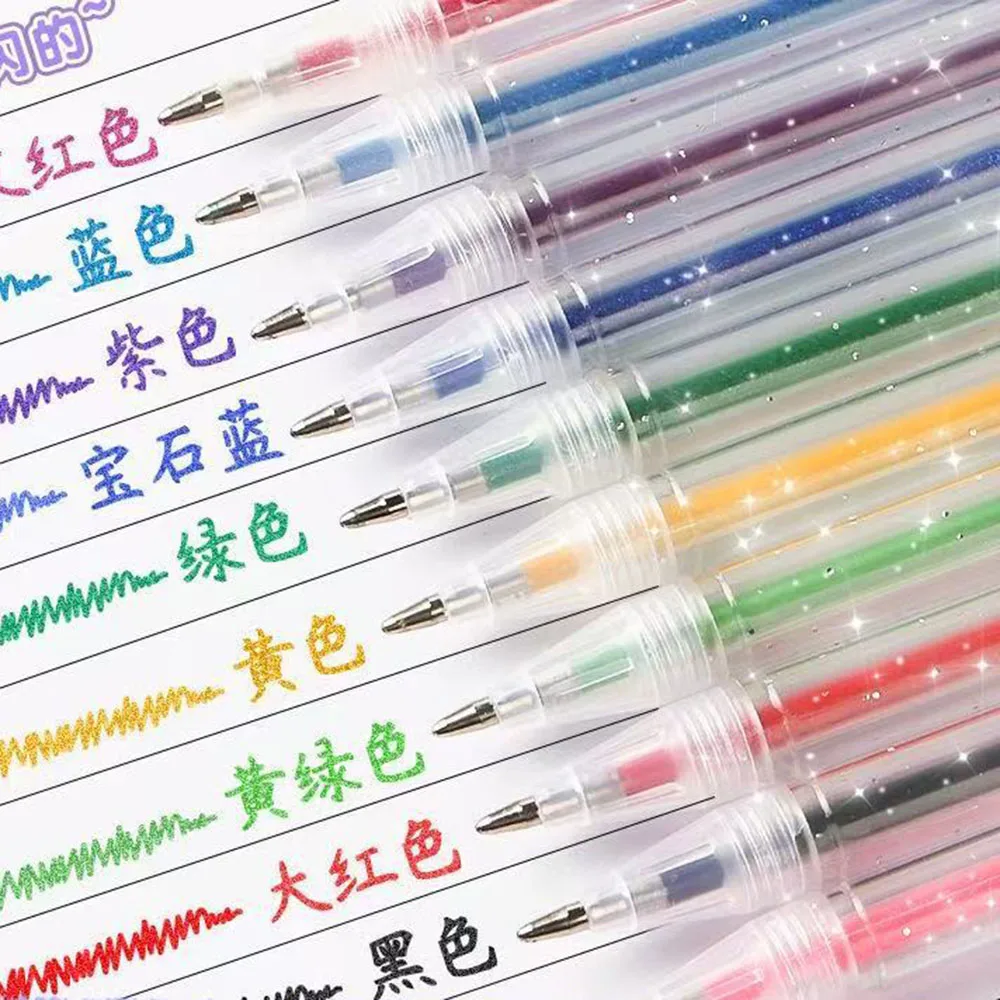 Glitter Pen Set Color Sparkling Gel Neutral Pen for Journaling and scrapbooking thumbnail 3