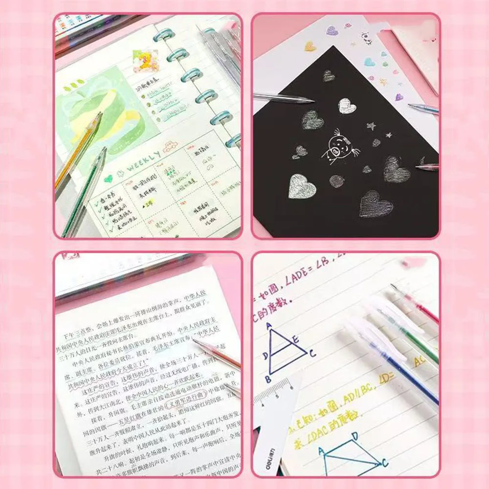 Glitter Pen Set Color Sparkling Gel Neutral Pen for Journaling and scrapbooking thumbnail 4