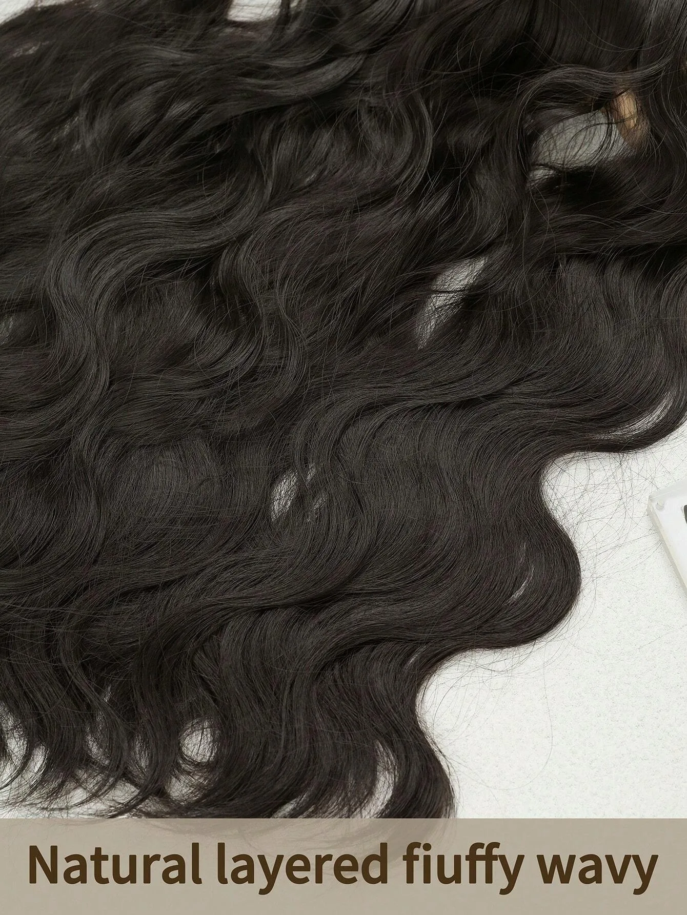 24Inch V-Shaped Synthetic Clip-In Hair Extensions Natural Wavy One-piece Hair Wig Half Head Wig With BB Clips Suitable For Women thumbnail 5