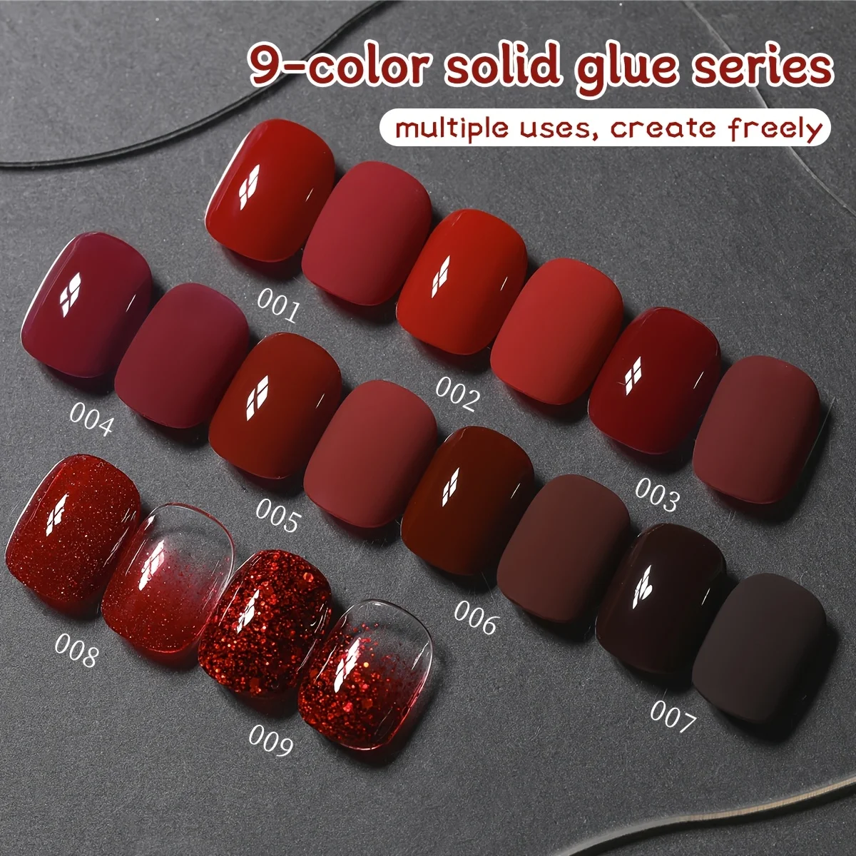 9-color solid nail polish red pat gel painting gradient Tomato Red, Cherry Red gel，nail art creation salon DIY thumbnail 4