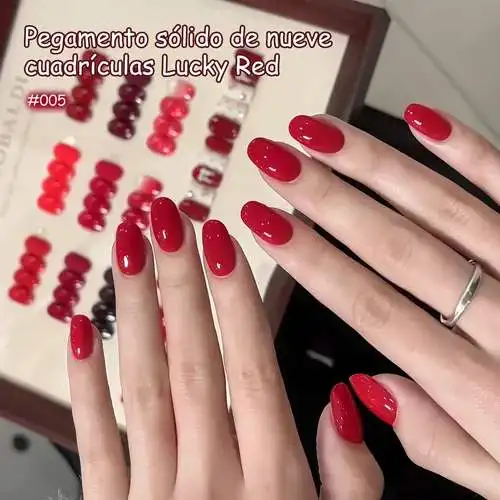 9-color solid nail polish red pat gel painting gradient Tomato Red, Cherry Red gel，nail art creation salon DIY thumbnail 2