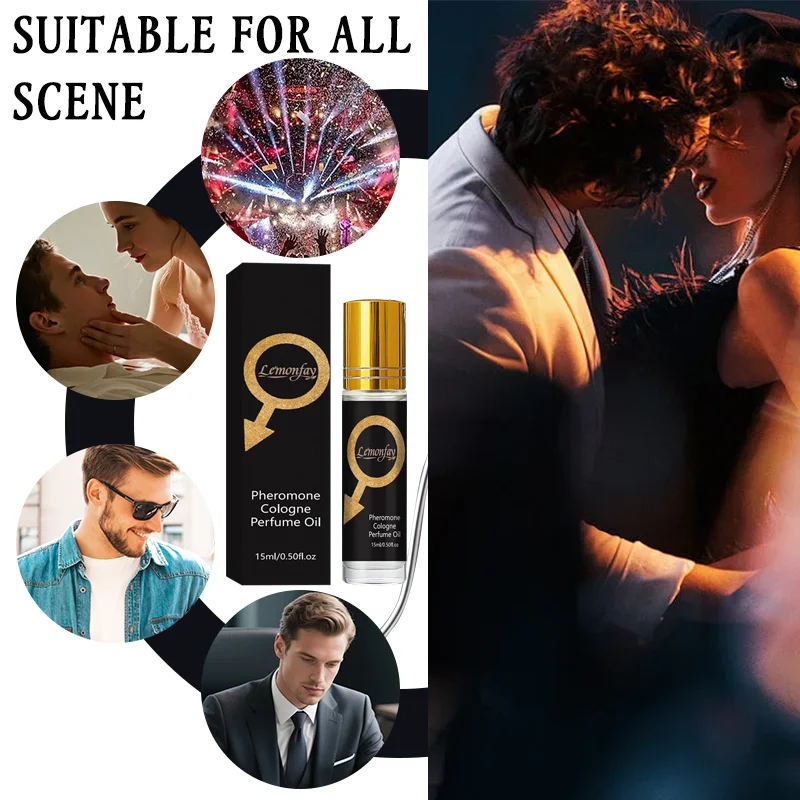 Lemonfay Pheromone Cologne Perfume Oil | Masculine Alluring Scent | Long-Lasting Portable Roll-On Fragrance For Men 15ml thumbnail 4