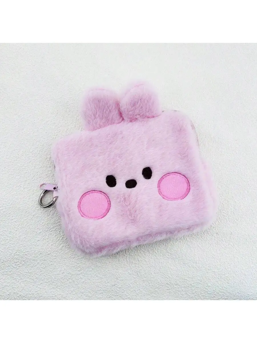 BT21 KPOP Kawaii anime Cooky、Tata Cute Coin Purse Portable Toiletry Makeup Headphone Storage Bag thumbnail 5