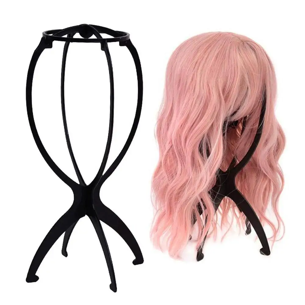 Folding Wig Stand Plastic Portable Hat Display Stand Adjustable Durable Barbershop Fashion Model Holder Home Salon Use thumbnail 5