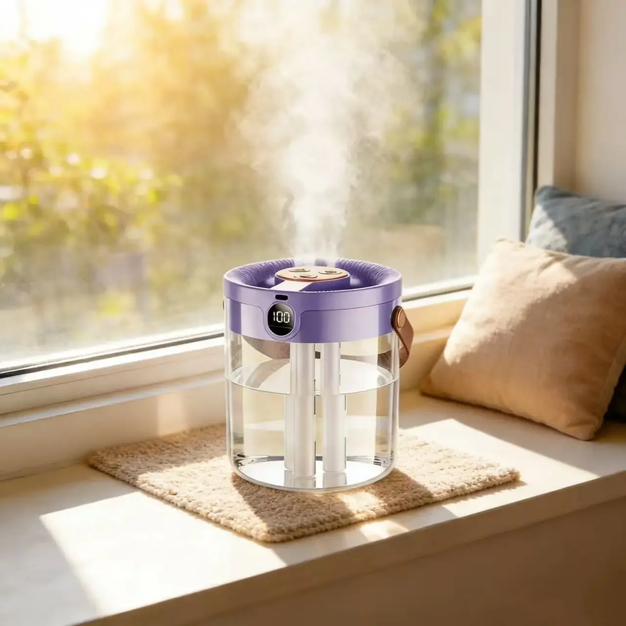 Rechargeable 3 Spray Humidifier Large Capacity Quiet Air Humidifier with Night Light Portable for Home Office Bedroom Desktop thumbnail 3