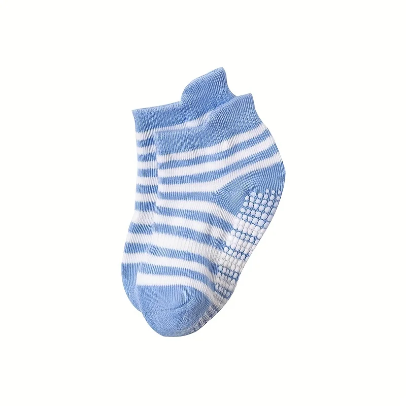 6 pairs of boys and girls' anti slip socks with cute cartoon animal patterns, comfortable and breathable baby floor socks thumbnail 4