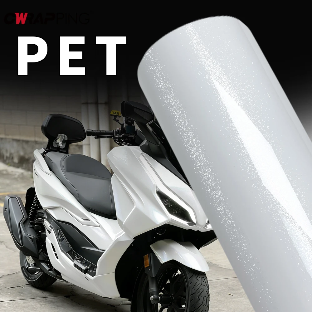 Vinyl Wrap Foil Car Cover Pearl White Self-adhesive Motorcycle Accessories PET Big Sticker Car Wraps Stickers Films Waterproof thumbnail 2