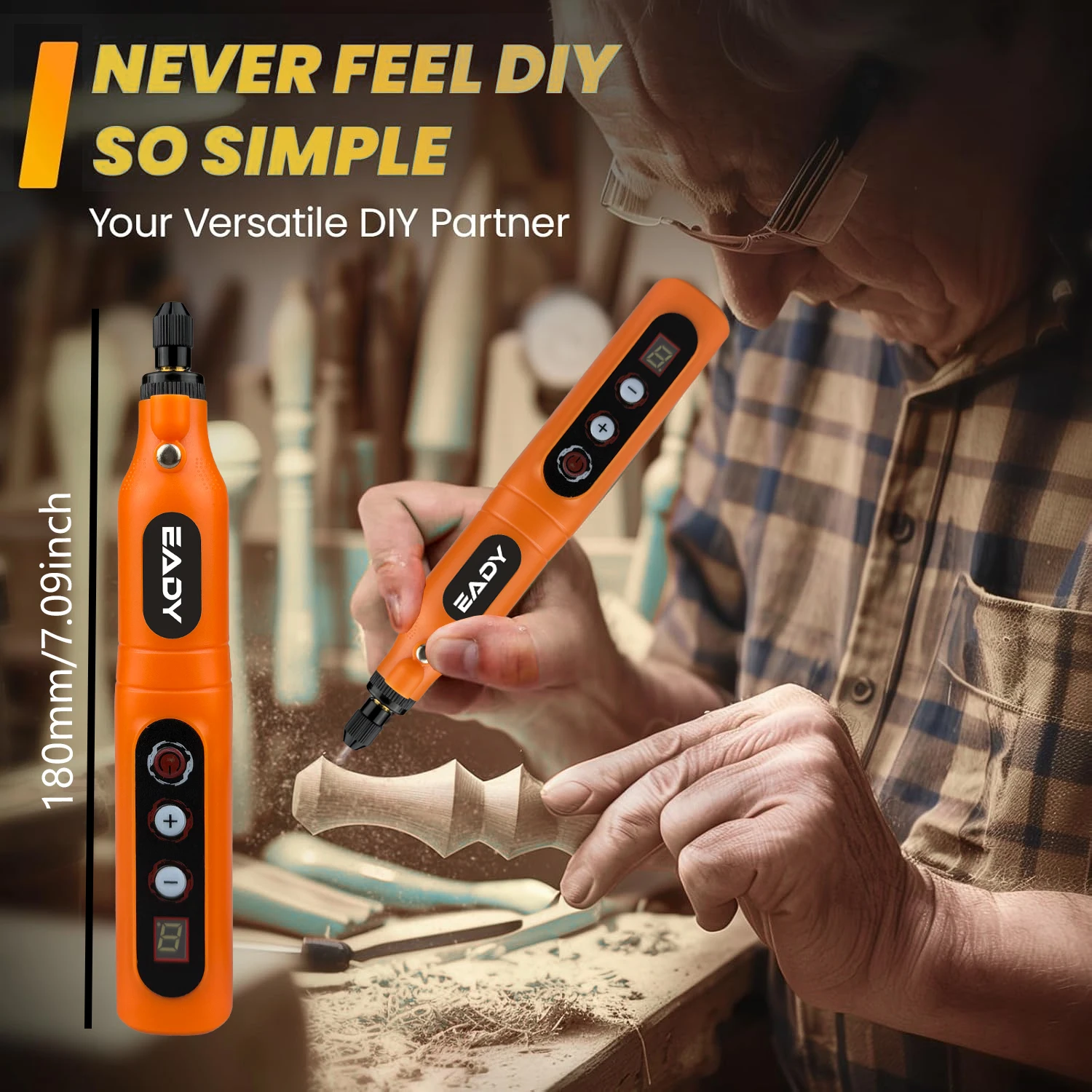 Wireless Rotary Tool 13000mAh Battery 5 Variable Speed Mini Cordless Grinder Pen Style Electric Grinding Polishing Kit for DIY thumbnail 2