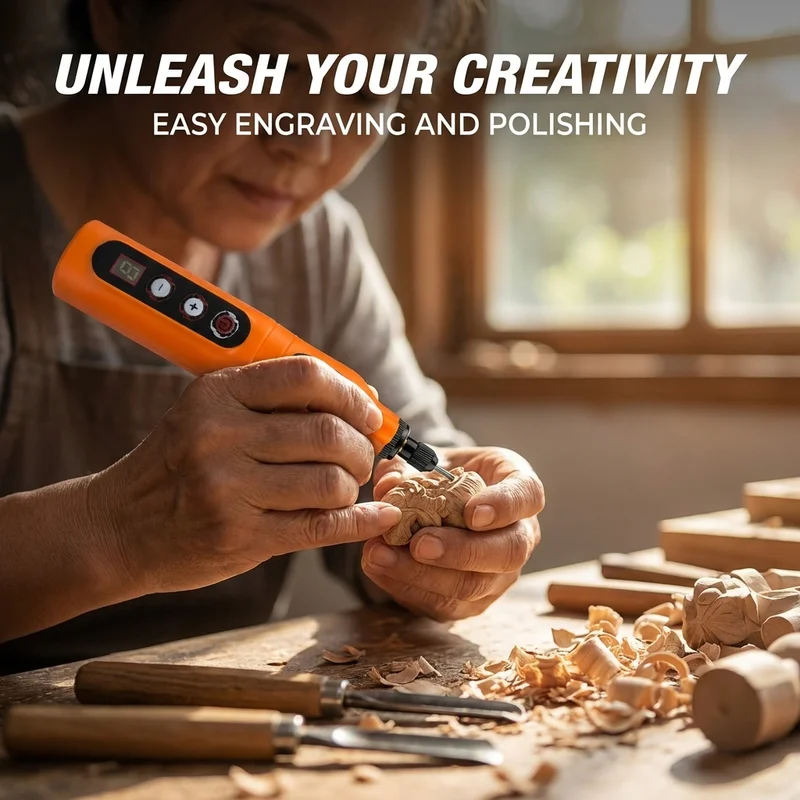 Wireless Rotary Tool 13000mAh Battery 5 Variable Speed Mini Cordless Grinder Pen Style Electric Grinding Polishing Kit for DIY thumbnail 3