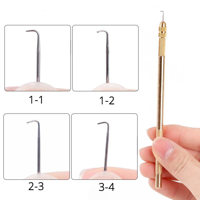 Ventilating Needle Brass Handle For Wig Making Hair Extention Tools For Lace Wig Making Detachable Wig Making Repair Needles thumbnail 3