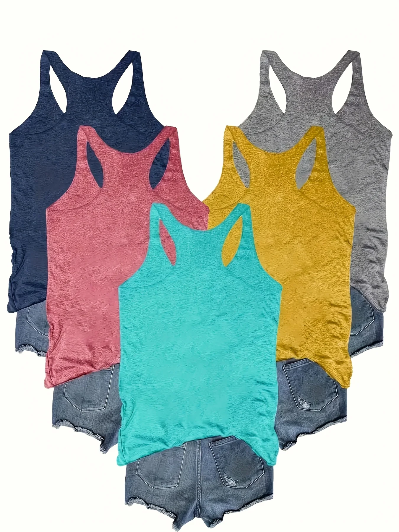 Spring and Summer Comfortable Round-Neck Casual Tops, Sleeveless Tops | Elastic Fabric, Summer Vest thumbnail 2
