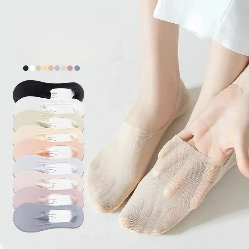 Women's Ultra-Thin No-Show Boat Socks Fashion Invisible Breathable Low-Cut Socks with Wear-Resistant Soft Elastic for Summer thumbnail 5