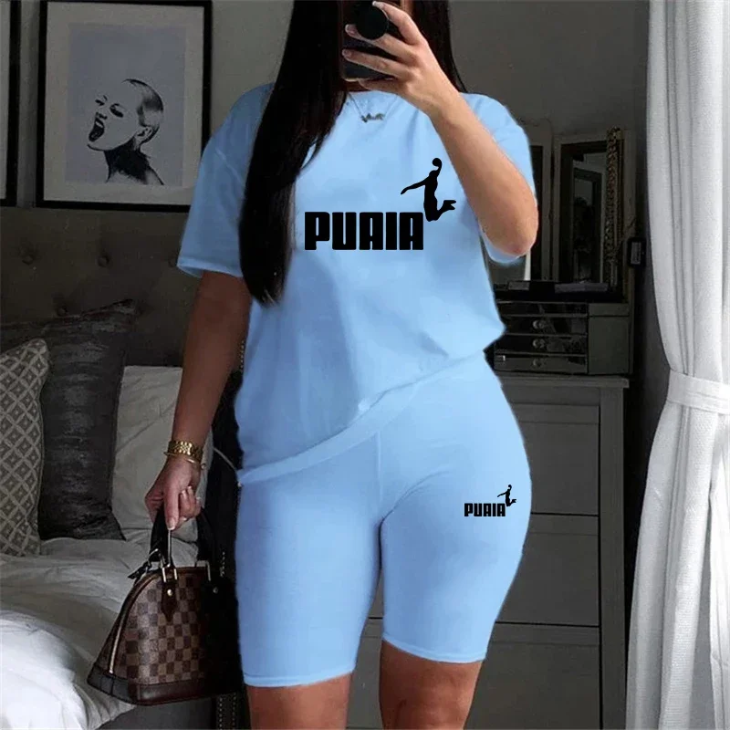 New Quality Casual Woman Clothing Summer Two Piece Set 2026 Women Tracksuit T-Shirts O-Neck Shorts Daily Short Sleeve Hot Sales thumbnail 2