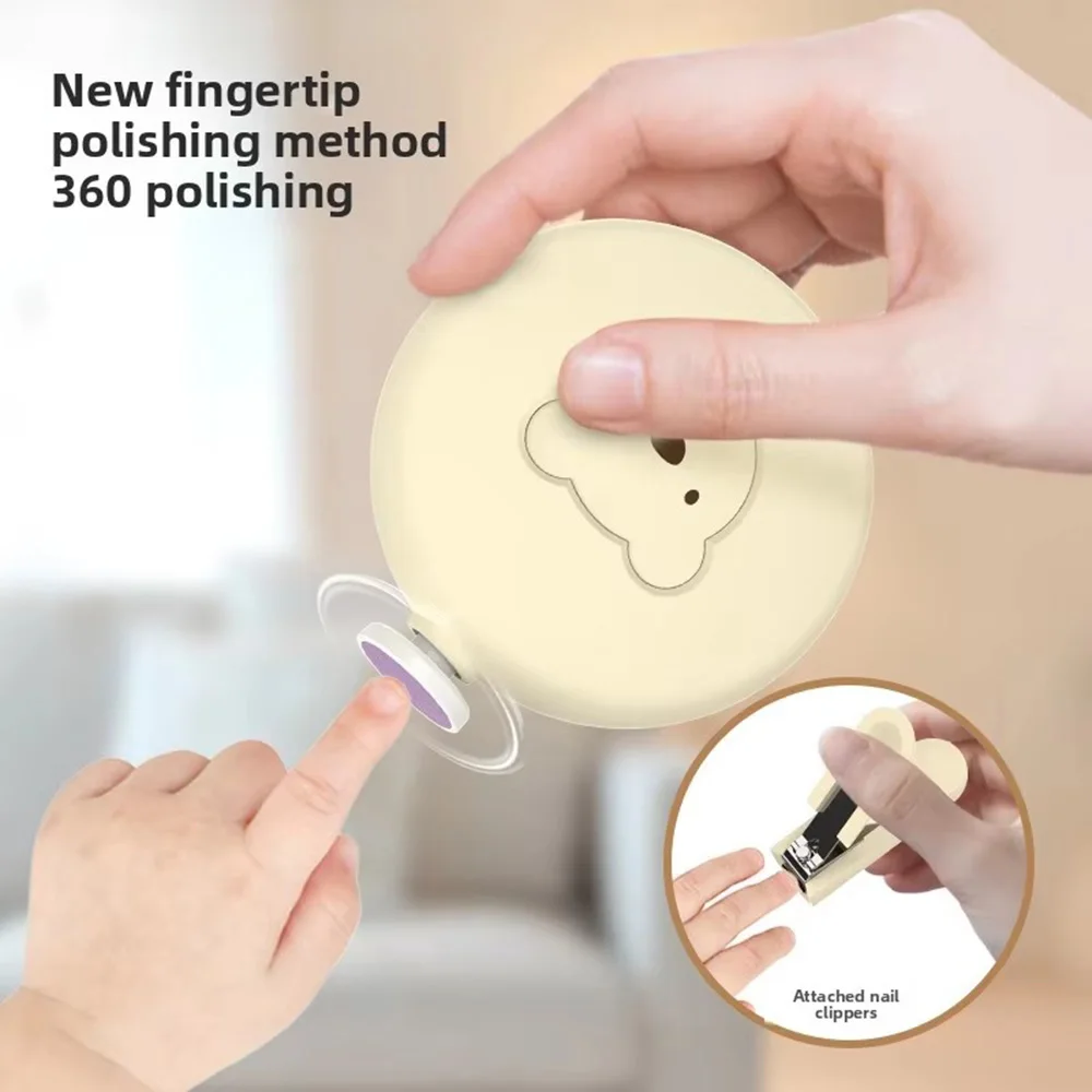Children's Electric Nail Grinder & Clippers for Baby Mute Trimmer with Bear Pattern Nail Polisher Tool Baby Care Manicure Set thumbnail 4