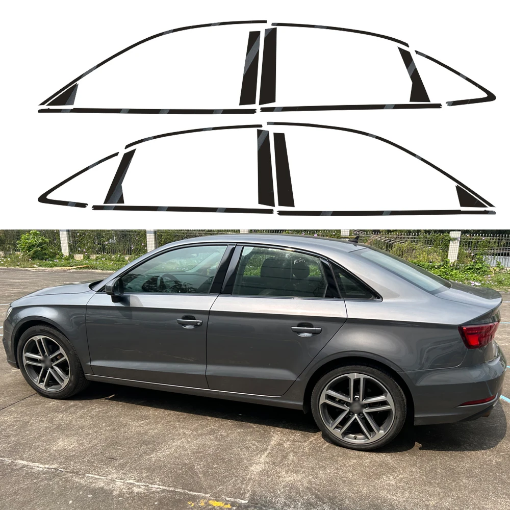 Chrome Delete Window Trim Sticker for Audi A3 8V 2013-2020 sedan Glossy/Matte Black Exterior Decal