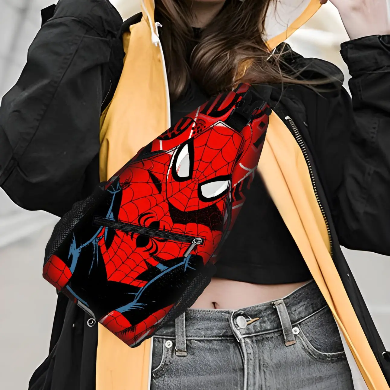 Spider-Man Sling Bag for Men, Superhero Crossbody Backpack, Casual Travel Chest Bag with Comic Print, Lightweight Shoulder Bag thumbnail 5