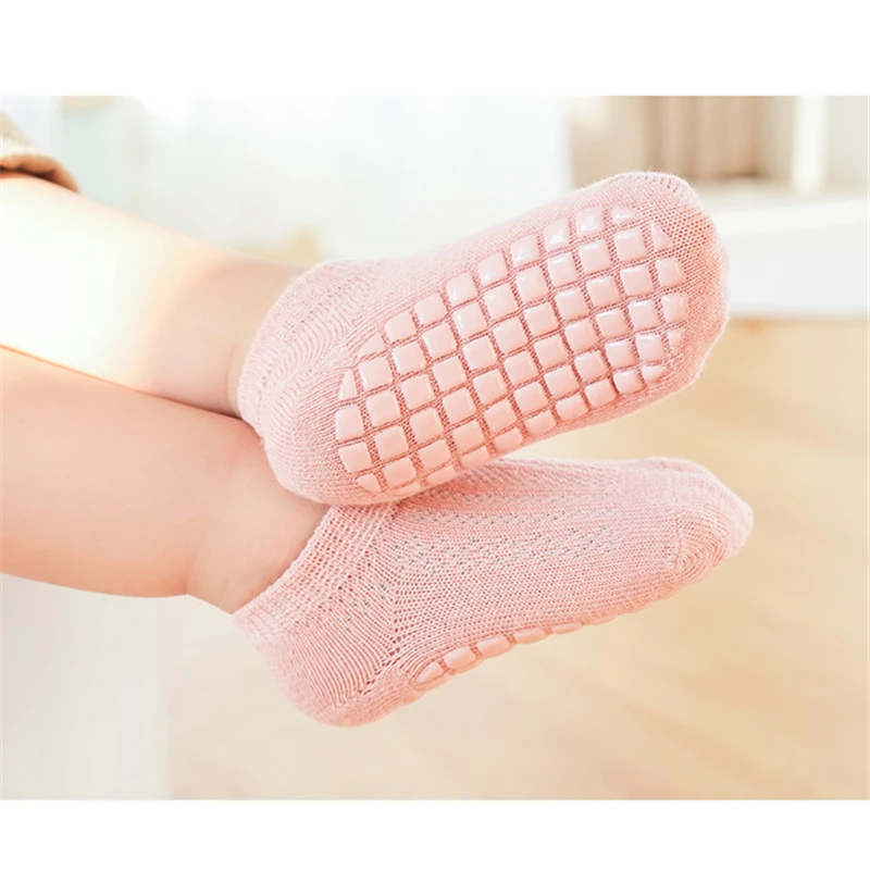 1/2/4/8 pairs of boys and girls' anti slip socks with cute cartoon animal patterns, comfortable and breathable baby floor socks thumbnail 3