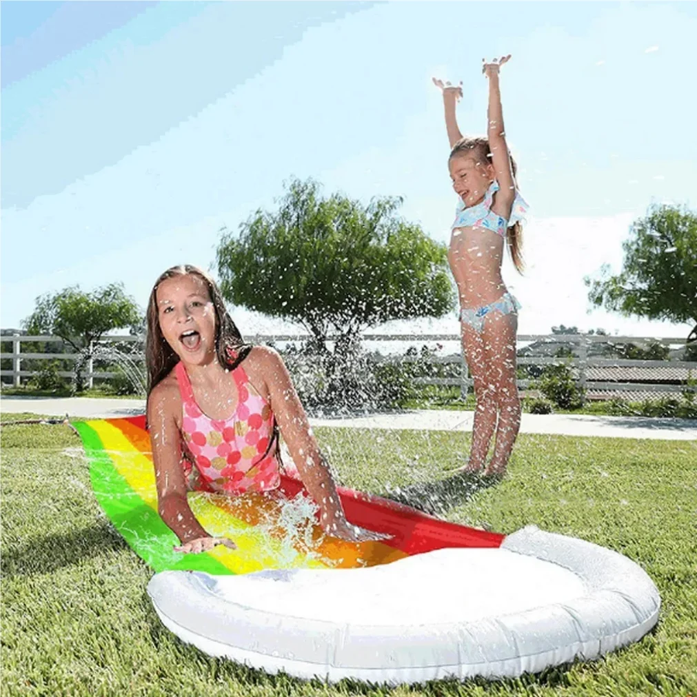 480x76CM Inflatable Water Slide Mat Summer Swimming Pool Waterskiing Splash Toys Outdoor Backyard Lawn Water Slides Sprinkler thumbnail 3