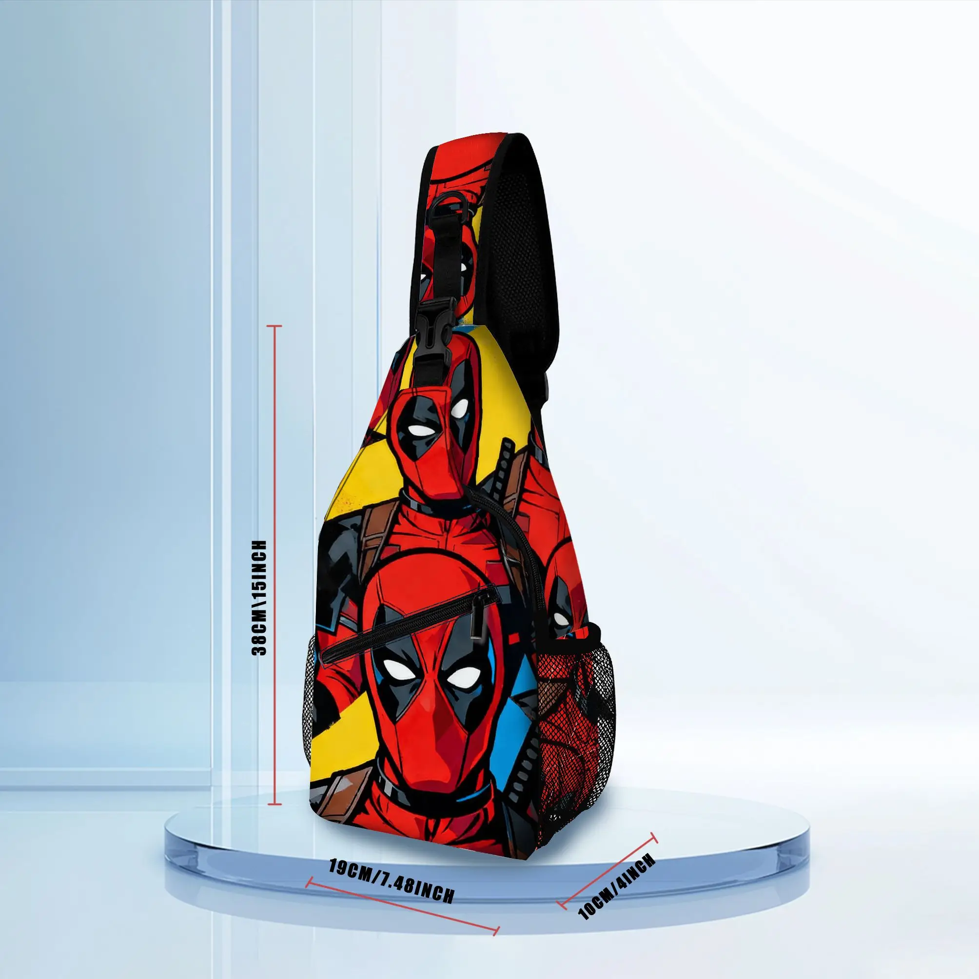Deadpool Sling Bag for Men, Superhero Crossbody Backpack, Casual Travel Chest Bag with Comic Print, Lightweight Shoulder Bag thumbnail 3