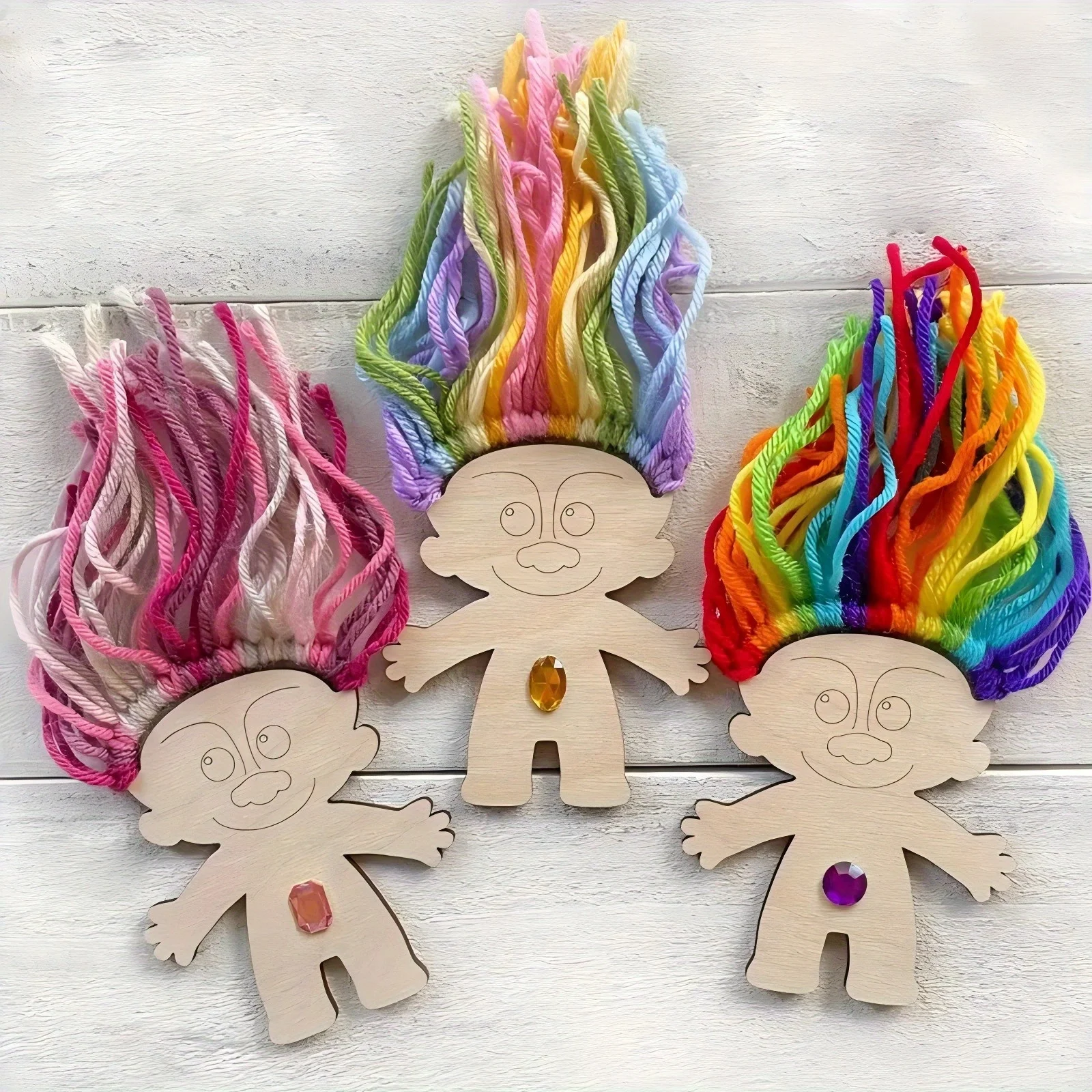 10pcs Wooden Mini Human Crafts Suitable for Parties, Halloween Decoration New Year's Souvenir Hanging Gifts Decorations Supply thumbnail 6
