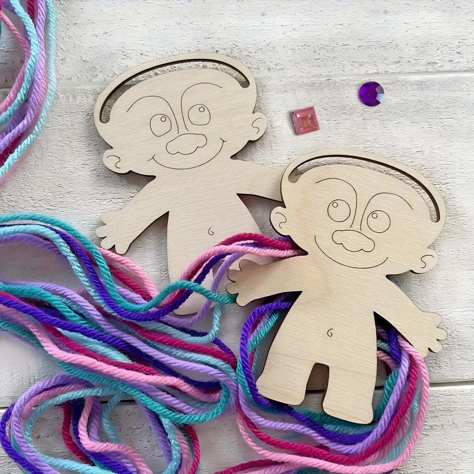 10pcs Wooden Mini Human Crafts Suitable for Parties, Halloween Decoration New Year's Souvenir Hanging Gifts Decorations Supply thumbnail 5
