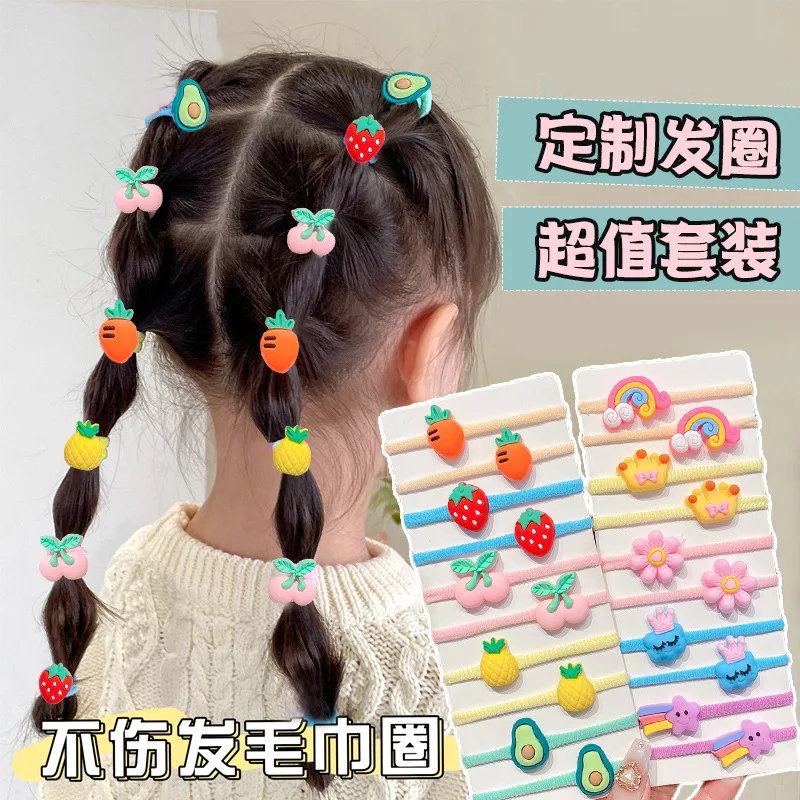 Adorable elastic hair ties for kids, gentle on hair, with towel loops for baby hair bands thumbnail 3
