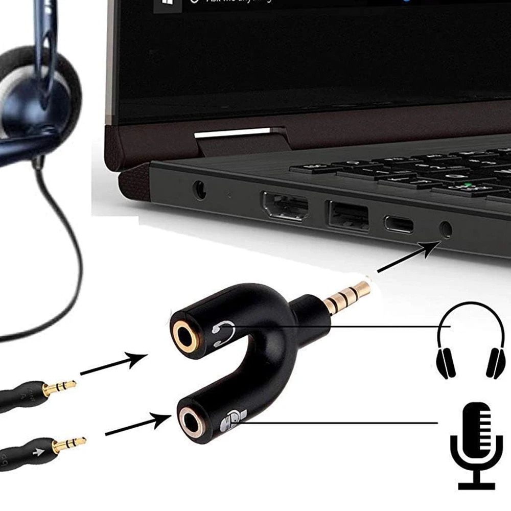 1/2Pcs Dual 3.5MM Y Shape Adapter Headphone Plug Audio Cables Splitter Microphone 2 in 1 Swivel Connector Jack Plug Adapter thumbnail 4