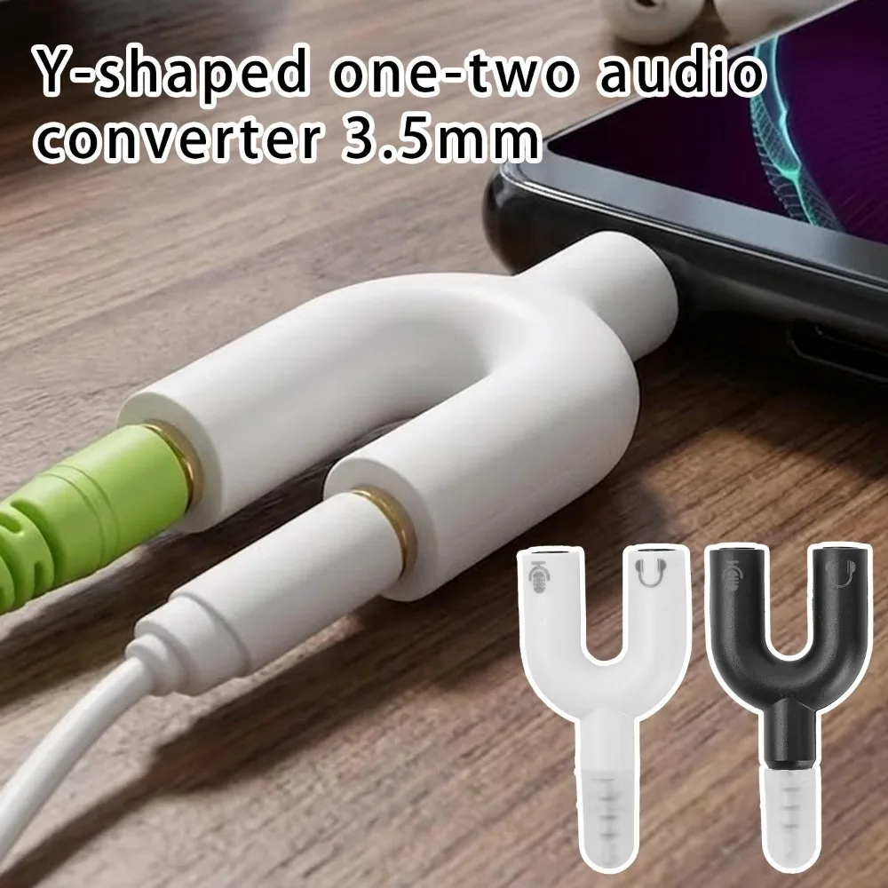 1/2Pcs Dual 3.5MM Y Shape Adapter Headphone Plug Audio Cables Splitter Microphone 2 in 1 Swivel Connector Jack Plug Adapter thumbnail 3