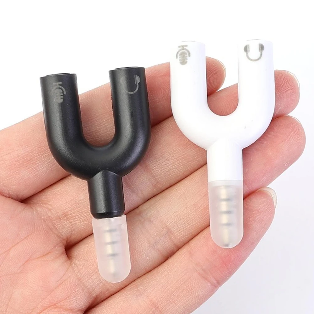 1/2Pcs Dual 3.5MM Y Shape Adapter Headphone Plug Audio Cables Splitter Microphone 2 in 1 Swivel Connector Jack Plug Adapter thumbnail 6