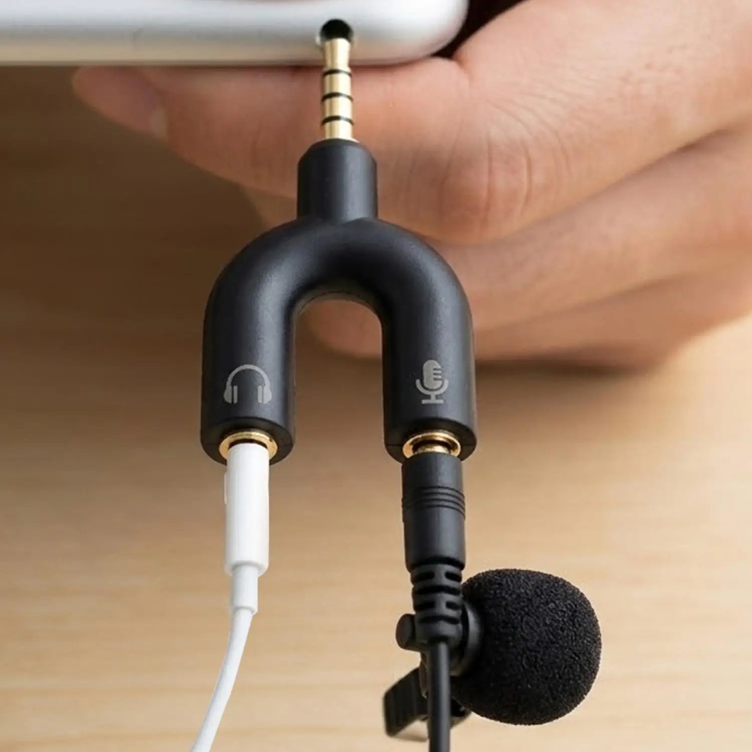 1/2Pcs Dual 3.5MM Y Shape Adapter Headphone Plug Audio Cables Splitter Microphone 2 in 1 Swivel Connector Jack Plug Adapter thumbnail 2
