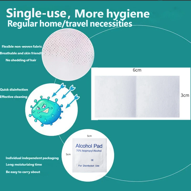 75% Alcohol Disinfectant Wipes Disposable Disinfection Cotton Pads Alcohol Disinfecting Cleaning Wipes for Phones Screen Glasses thumbnail 6