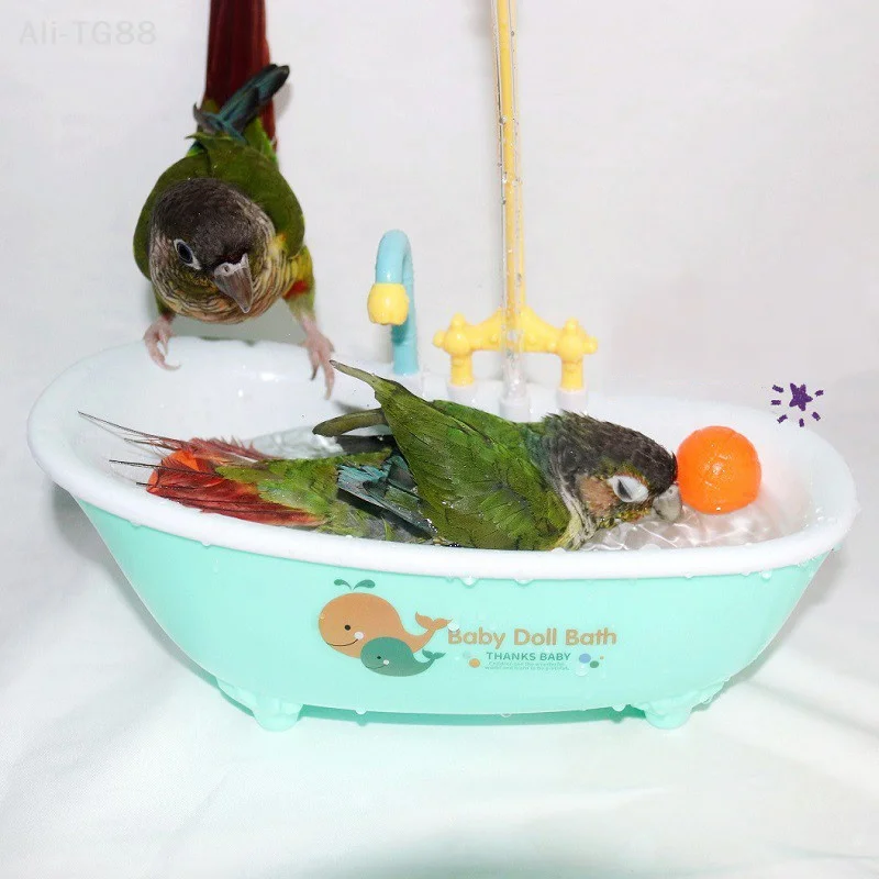 Parrot Bath Tub Toy Bird Pet Supplies Play House Bathroom Accessories thumbnail 2