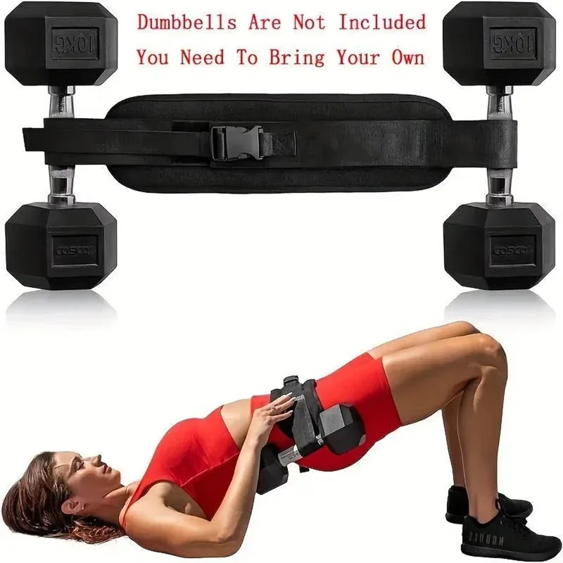 Adjustable Weighted Waist Belt for Men Women, Home Gym Fitness Equipment for Dumbbell Training Hip Shaping Squat Workout Daily thumbnail 3