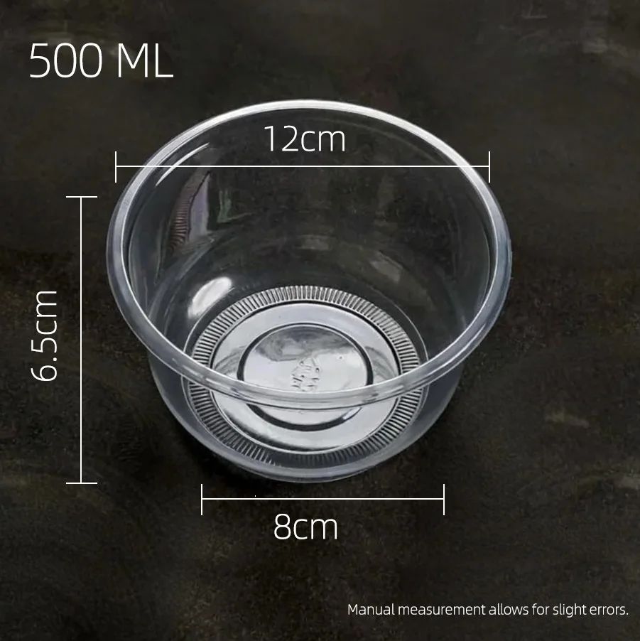 Disposable Plastic Bowls Transparent Heavy Duty for Ice Cream Dessert Fruit Salad Picnic Wedding Party Kitchen Food Container thumbnail 5