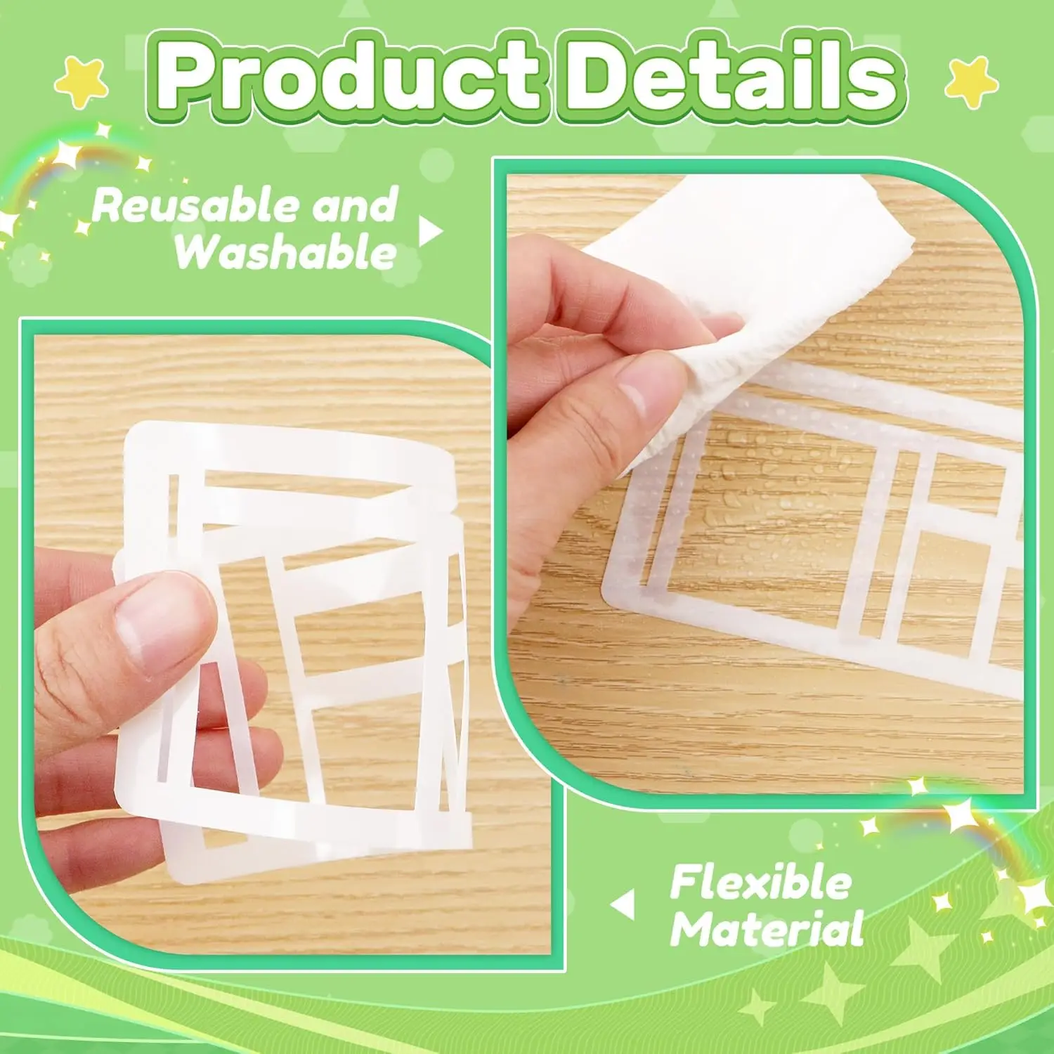 9 Pcs Plastic Reusable Children's painting templates for Tools Supplies for Journal Calendar Making Drawing Lines DIY Craft thumbnail 3