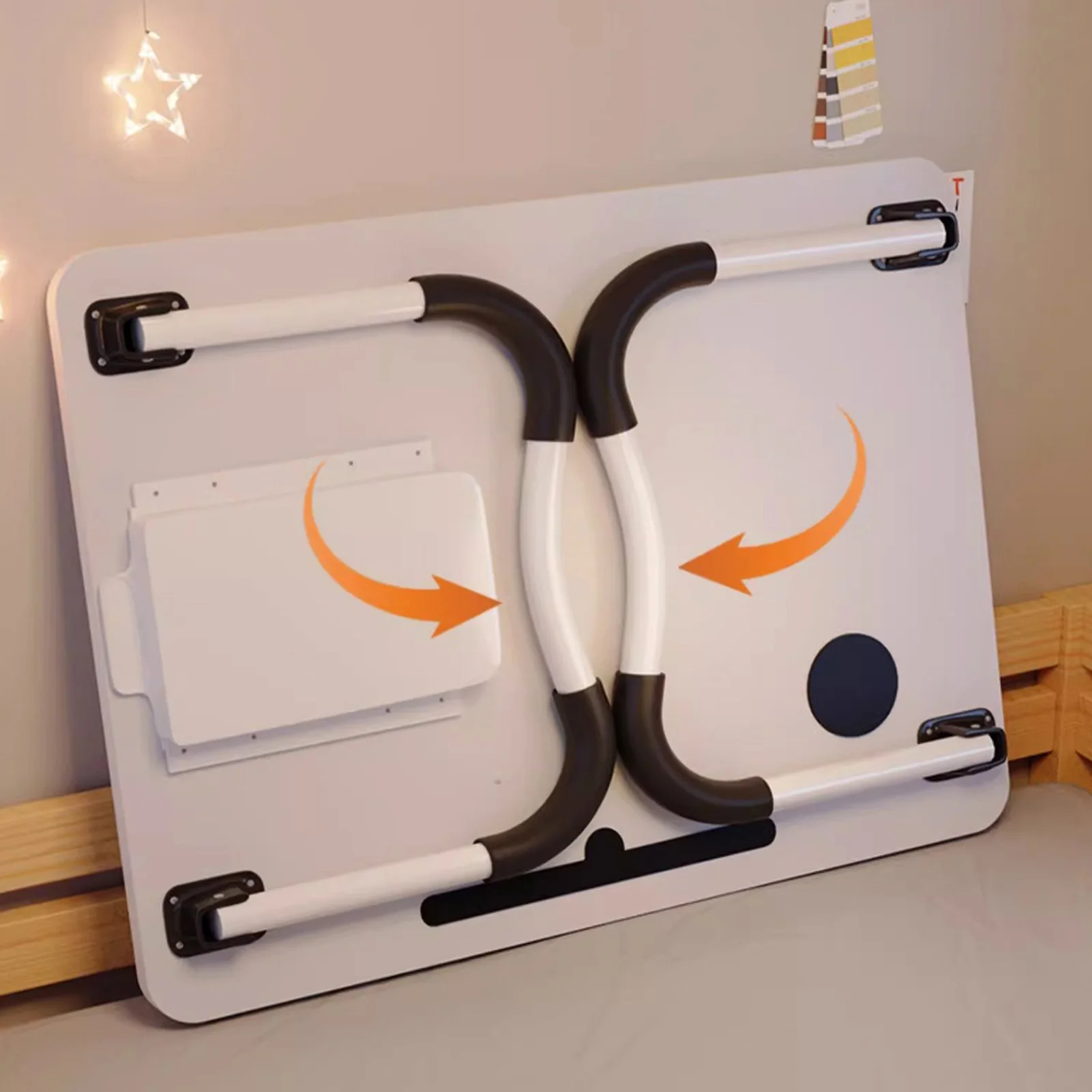 Foldable Laptop Bed Desk Portable Bed Table Tray Stand with Cup Holder Drawer for Sofa Floor Bedroom Reading Writing Eating thumbnail 5
