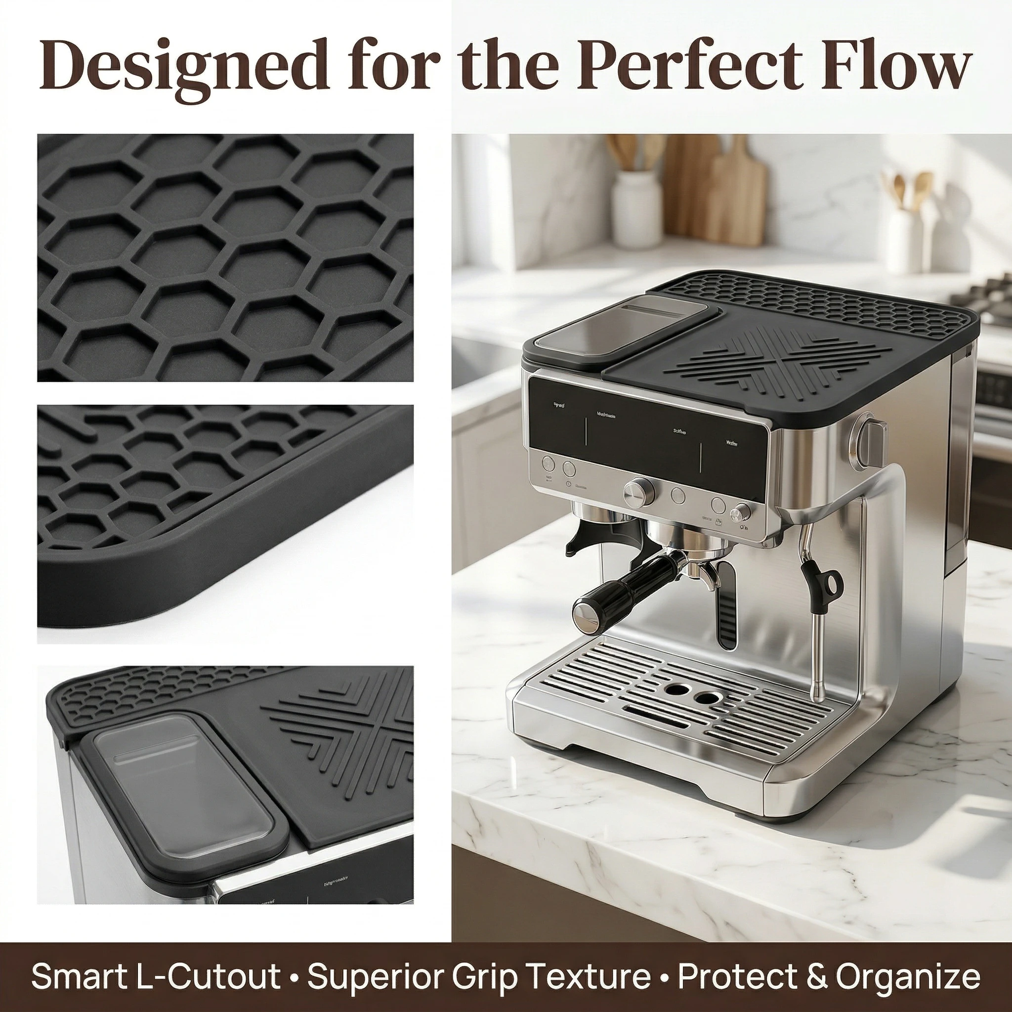 Anti-Slip Silicone Top Cover Mat for Ninja Luxe Cafe Accessories Dustproof Thermal Pad for ES601 ES701 Coffee Maker thumbnail 5