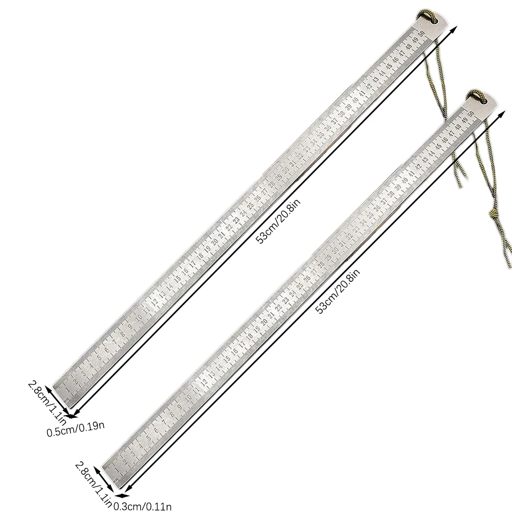 Heavy Duty Ruler,5.0/3.0mm Stainless Steel Meter Stick Self-Defenses Ruler,Portable Multipurpose Measurement Tool thumbnail 6
