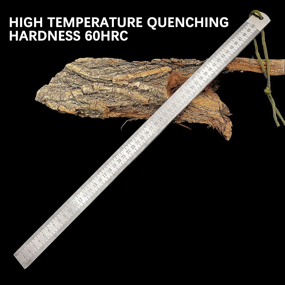 Heavy Duty Ruler,5.0/3.0mm Stainless Steel Meter Stick Self-Defenses Ruler,Portable Multipurpose Measurement Tool thumbnail 4