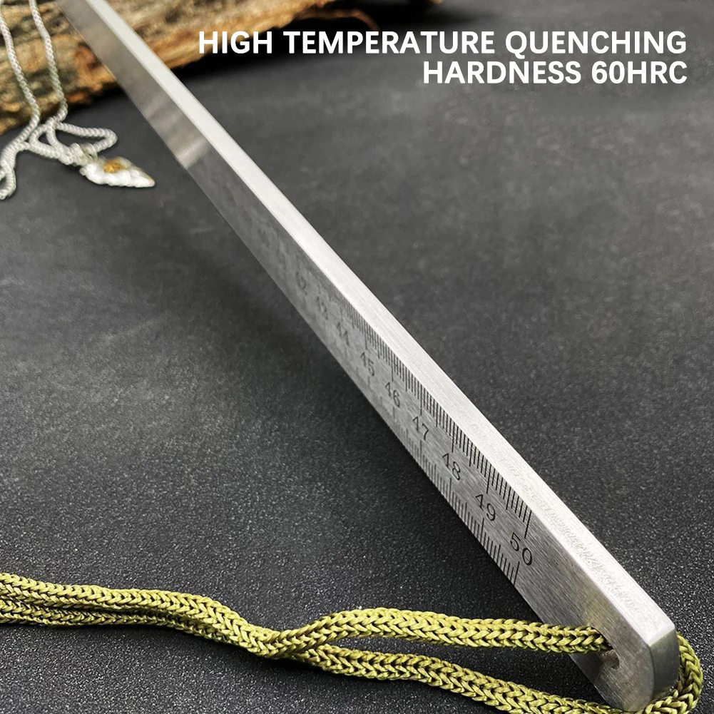 Heavy Duty Ruler,5.0/3.0mm Stainless Steel Meter Stick Self-Defenses Ruler,Portable Multipurpose Measurement Tool thumbnail 3