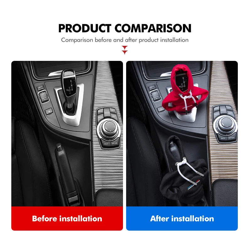 Car Gear Shift Knob Cover Hoodie Shifter Boot Dust Cover Car Interior Decoration For BMW Performance M2 M3 M4 X1 X3 X4 X5 E87 X7 thumbnail 4