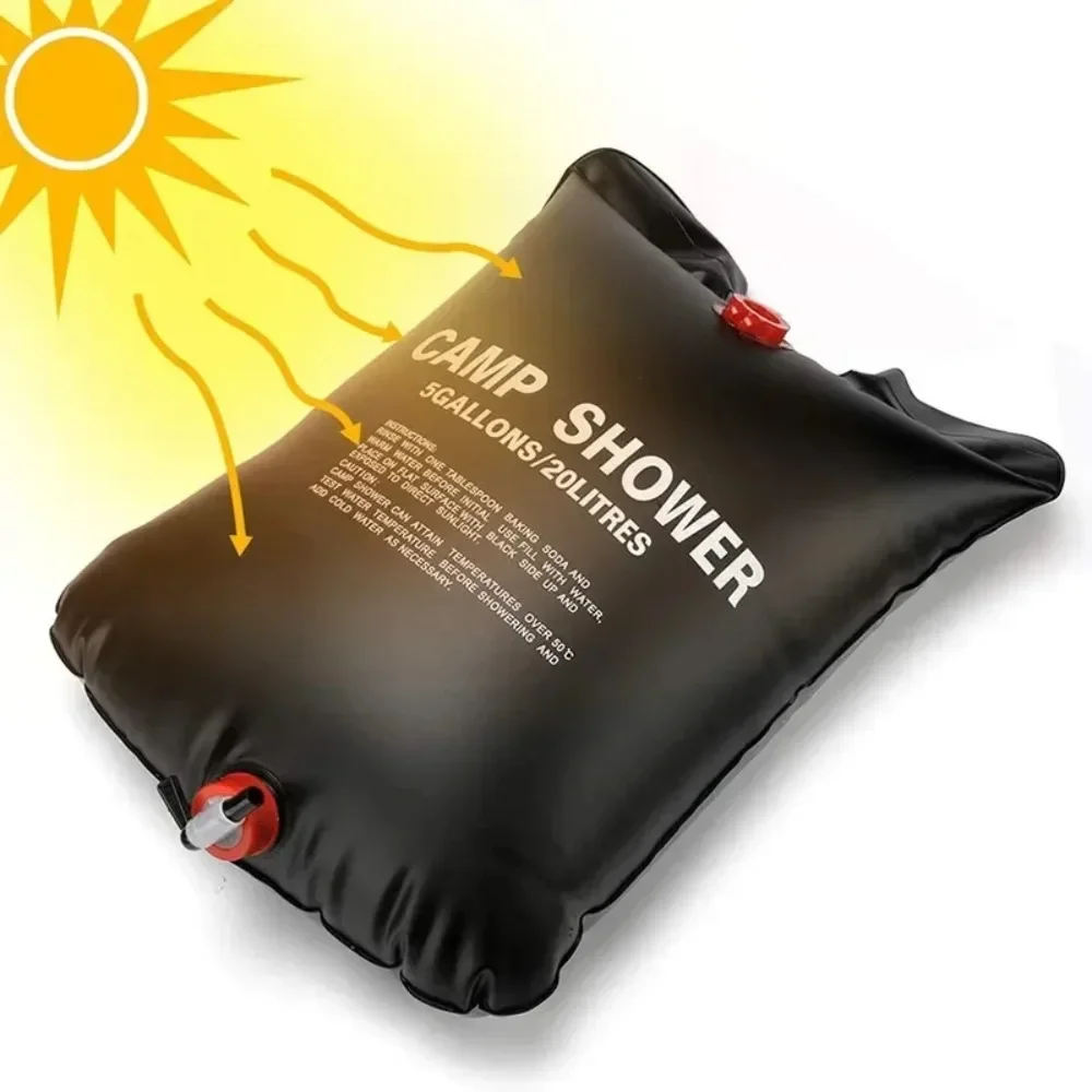 Large Capacity 20L Outdoor Shower Bag Solar Powered Heating for Camping Beach Trip Portable Bath Solution Outdoor Camping thumbnail 4