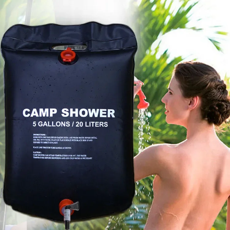 Large Capacity 20L Outdoor Shower Bag Solar Powered Heating for Camping Beach Trip Portable Bath Solution Outdoor Camping thumbnail 2