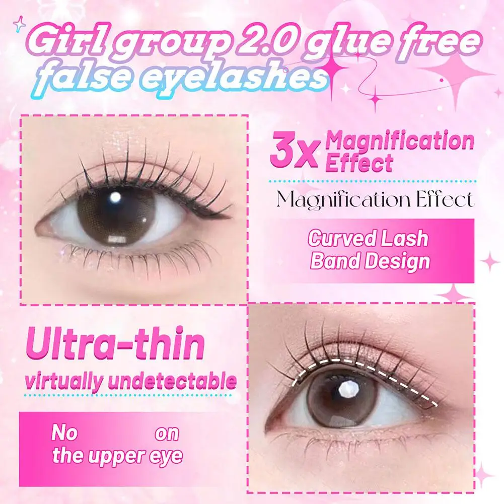 【K-pop 2.0 Style】Self Adhesive False Eyelashes - No Glue Needed Easy to Wear in Seconds Trendy for Daily/Party Eye Makeup thumbnail 3