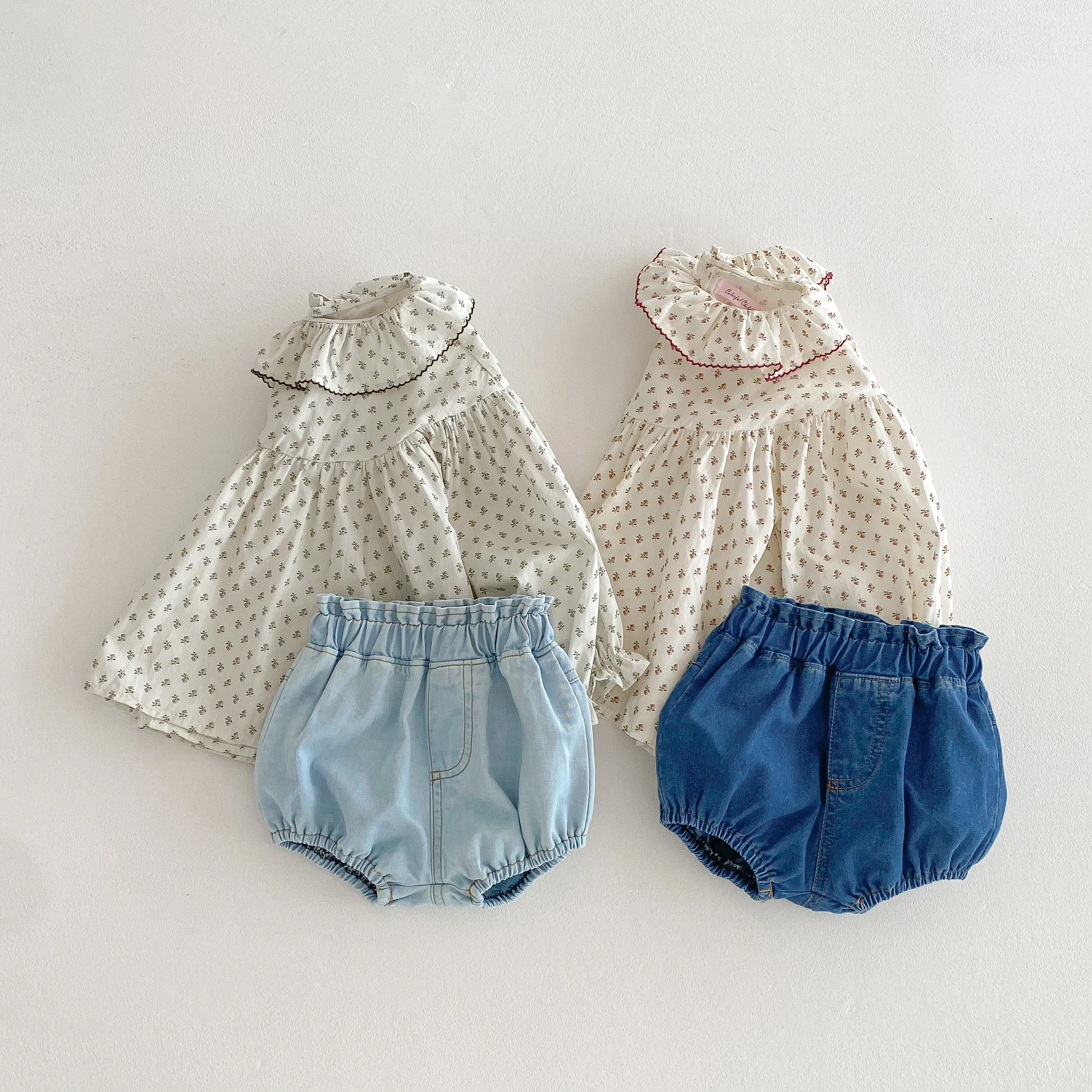 Baby Denim Bloomers Shorts Newborn Soft Cozy Cotton Toddler Boys Girls Summer Shorts Pants Ruffles Waist Kids Clothing 0-3T thumbnail 6